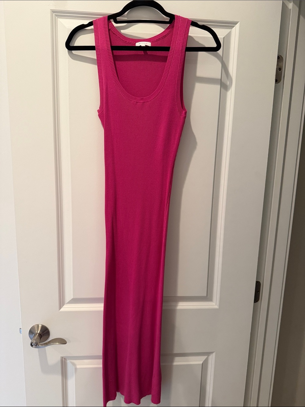Better Be Hot Pink Ribbed Tank Midi Dress